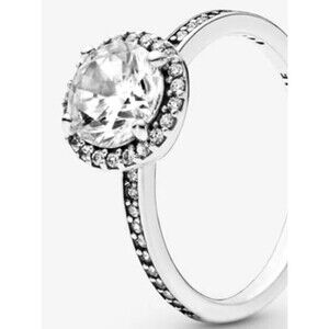 AUTHENTIC PANDORA CLASSIC ELEGANCE RING  SILVER HALO SIZE 58 (US 8.5 ) WITH BOX